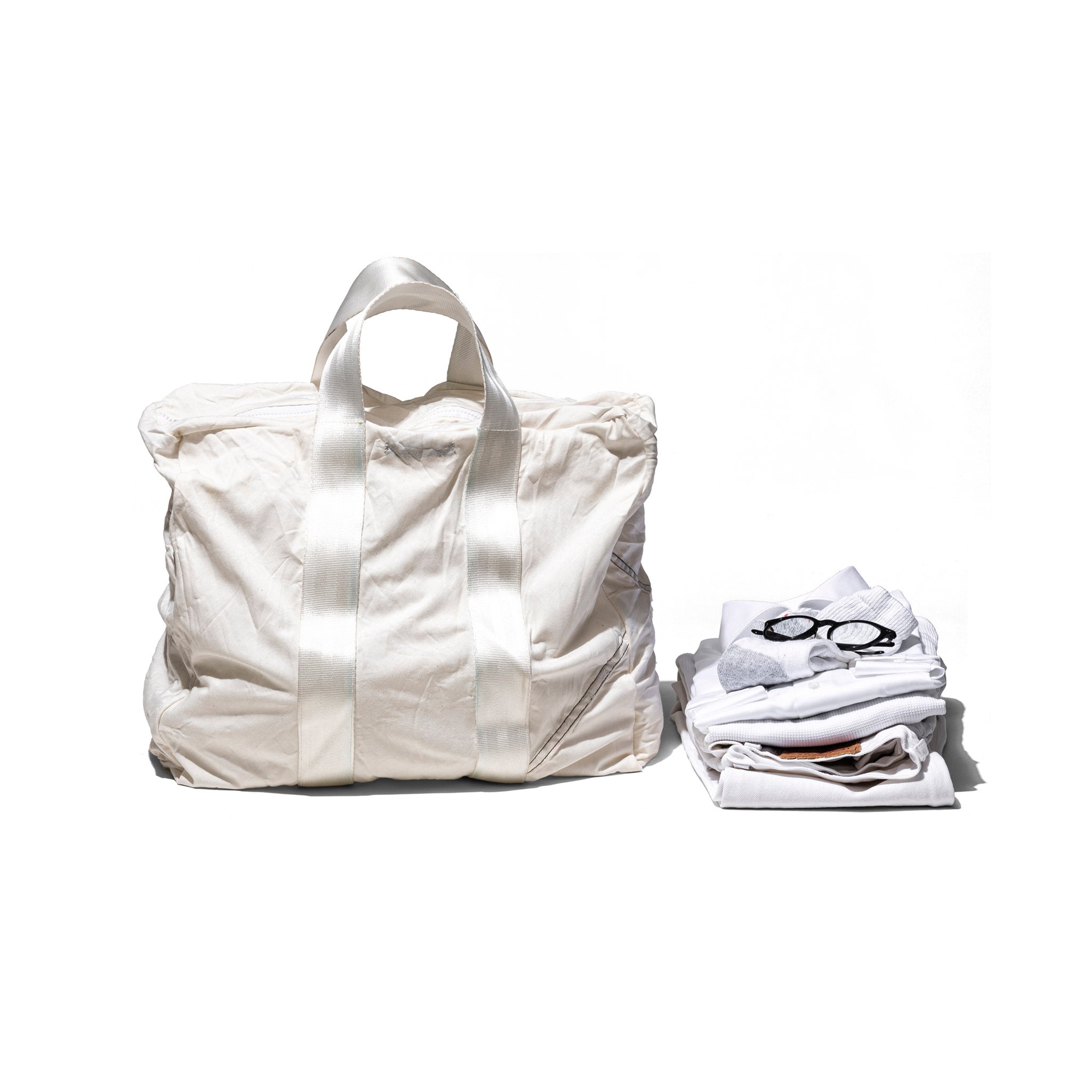 Vintage Parachute Tote Bag - White Belt – Puebco Canada