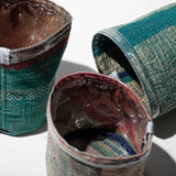 COVERED VINTAGE KANTHA QUILT ORGANIZER / Medium