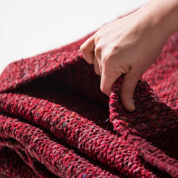 Handloomed Recycle Yarn Rug  / 2.25x3m Burgundy