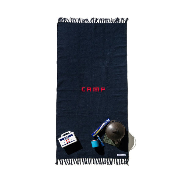 Handloomed Recycle Yarn Camp Rug  / Navy Blue 180 X 90cm