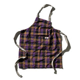 Recycle Cotton Check Apron - Purple Mix
