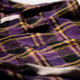 Recycle Cotton Check Apron - Purple Mix