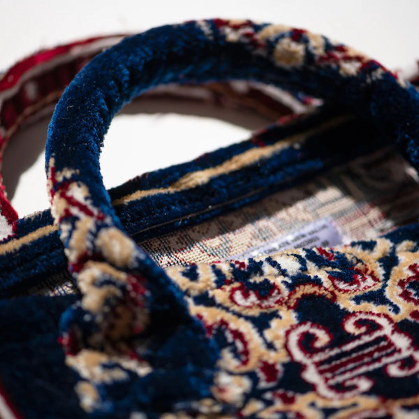 Polyester Cotton Rug Fabric Bag- Navy Blue
