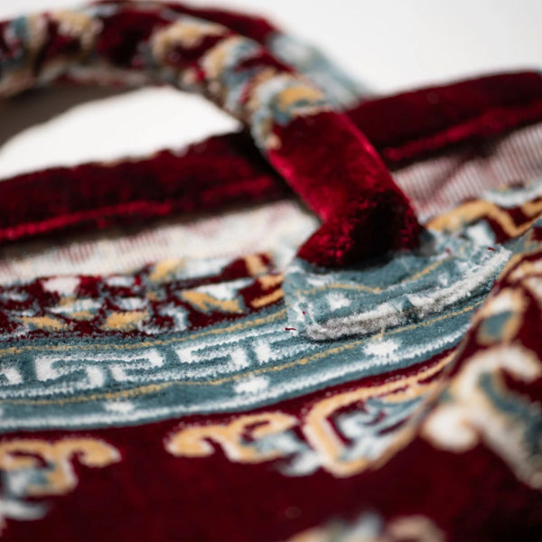 Polyester Cotton Rug Fabric Bag - Burgundy