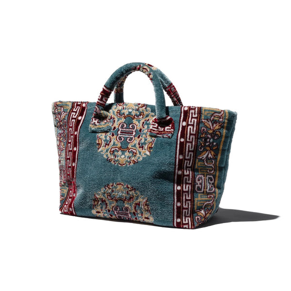Polyester Cotton Rug Fabric Bag - Blue