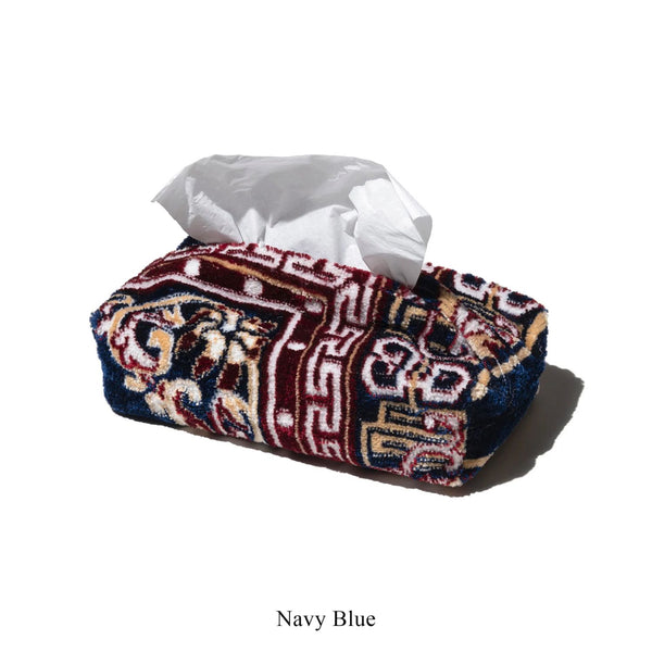 Rug Fabric Tissue Case - Navy Blue