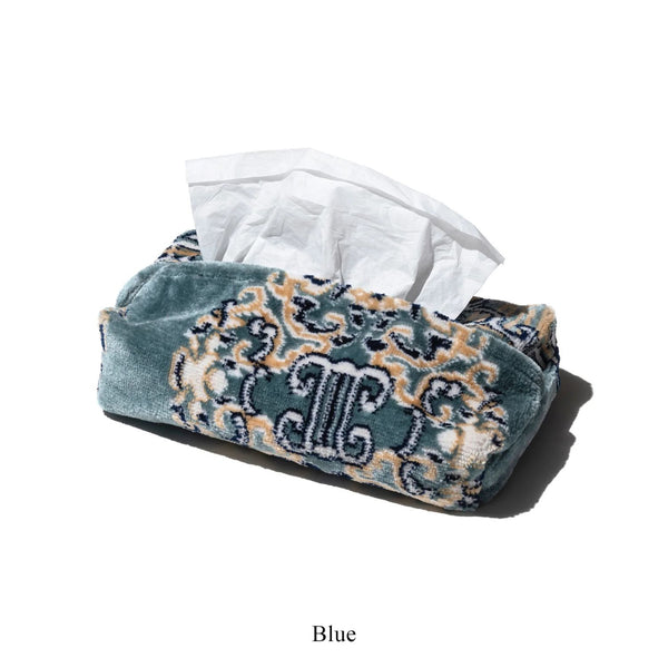 Rug Fabric Tissue Case - Blue