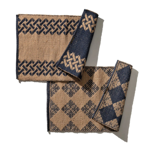 Tile Patterned Jute Mat - Mykonos