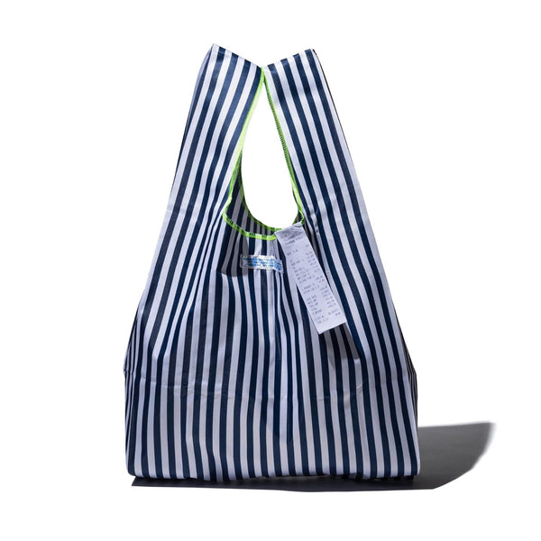 School Tie Fabric Bag - Navy Blue X White