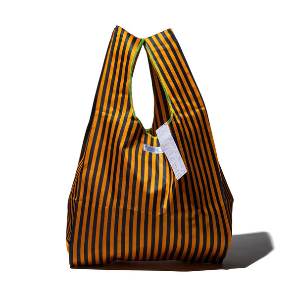 School Tie Fabric Bag - Dark Brown X Yellow