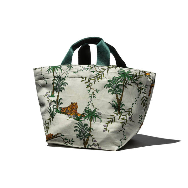 Vintage Tent Fabric with Printed Pattern Bag / Jungle