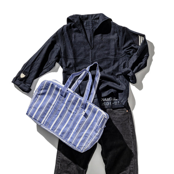 Shirt Fabric School Bag / Stripe B