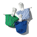 SHIRT FABRIC DRAWSTRING BAG / White Stripe