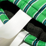 Shirt Fabric Drawstring Bag / Green Stripe