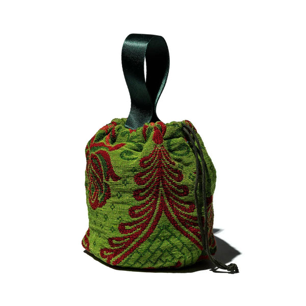 Puebco Canada Jacquard Fabric Drawstring Bag - Green