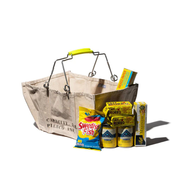 Canvas Market Basket - Yellow Handle