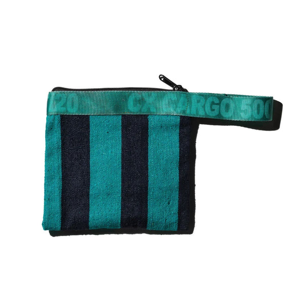 Rug Pouch / Turquoise X Navy Blue