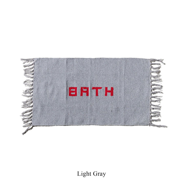 Handloomed Recycle Yarn Bath Mat  / Light Gray 45 X 75cm