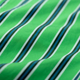 Cotton Stripe Shirt V Neck / Green