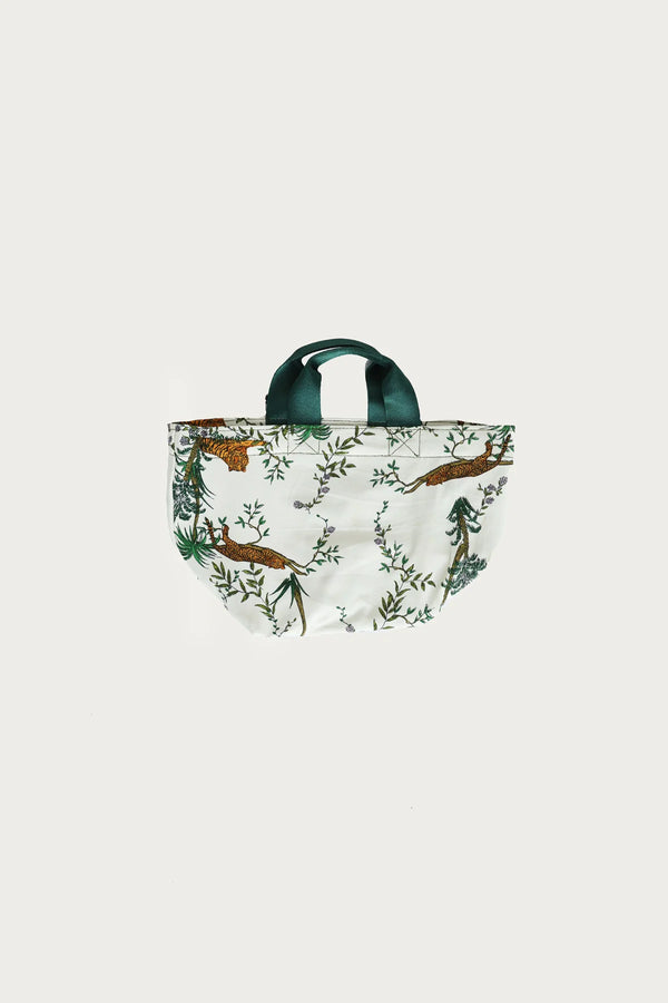 Vintage Tent Fabric with Printed Pattern Bag / Jungle