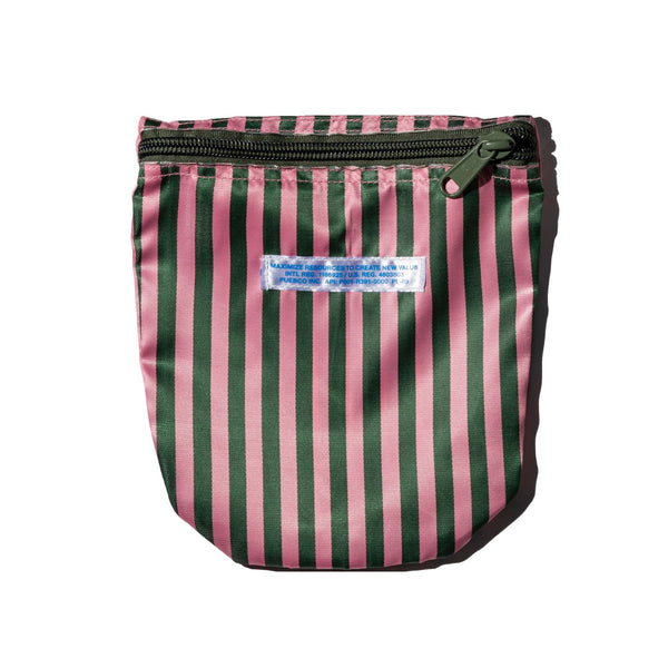 Puebco Canada School Tie Fabric Semicircle Pouch - Dark Green X Pink