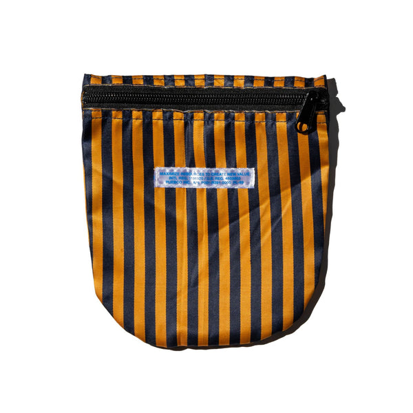 Puebco Canada School Tie Fabric Semicircle Pouch - Navy Blue X Orange