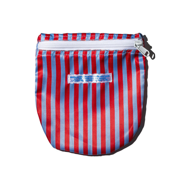 Puebco Canada School Tie Fabric Semicircle Pouch - Red X Light Blue