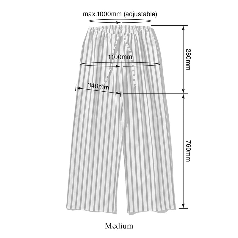 Cotton Stripe Regular Pants / White