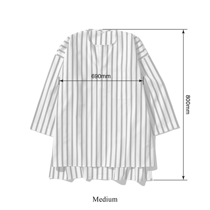 Cotton Stripe Shirt Crew Neck / Green