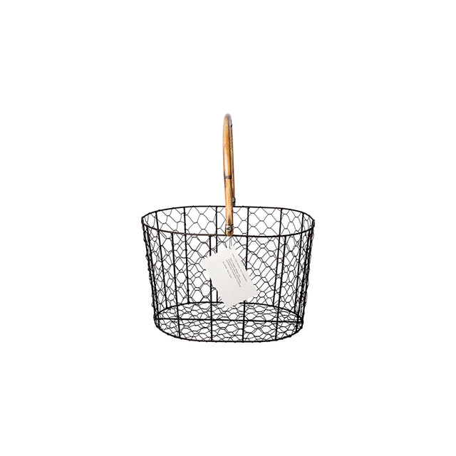 Rattan Handle Wire Basket - Large