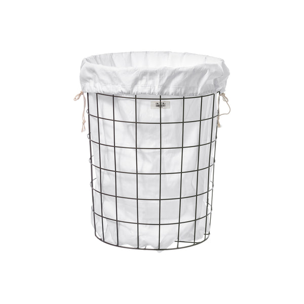 Wire Basket W/ Plain Laundry Bag - Large