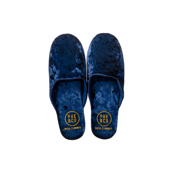 Velvet Slipper Large Navy Blue