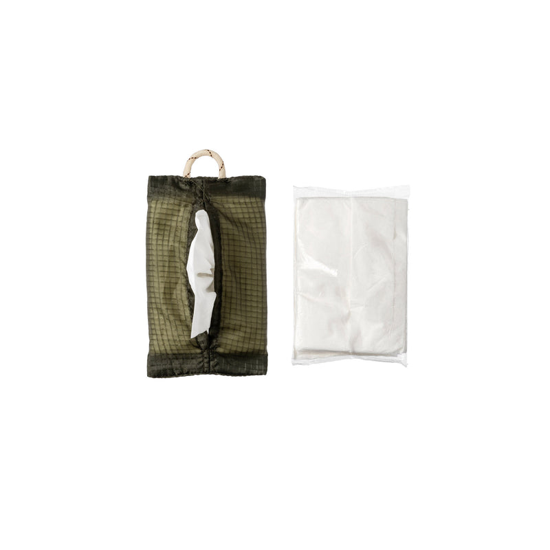 Vintage Parachute Tissue Cover - Pocket Olive