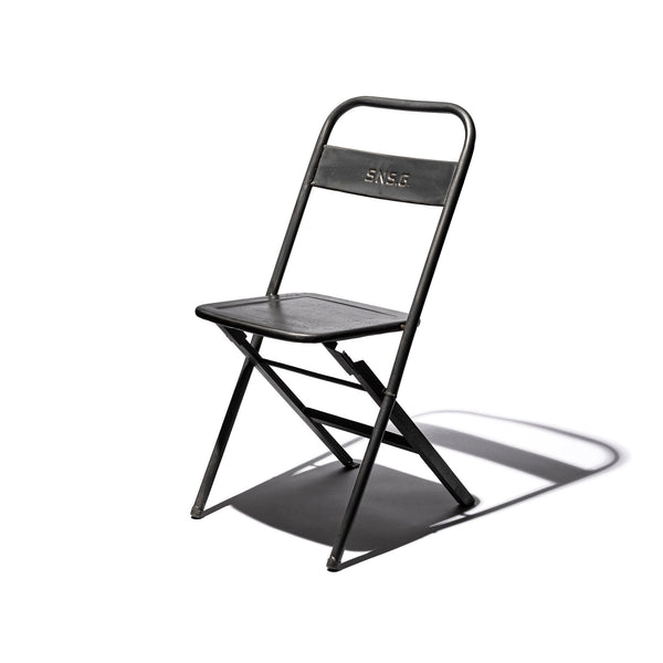 Vintage Steel Folding Chair / Natural