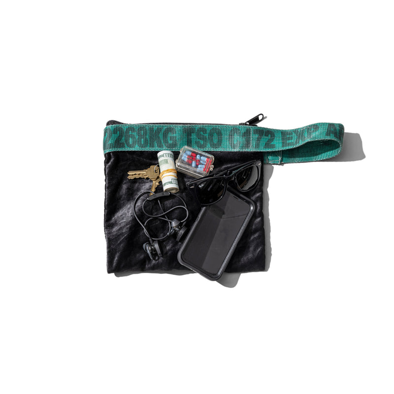 Vintage Sling Belt Pouch - Black / Green