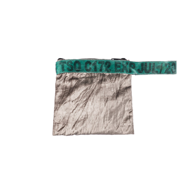 Vintage Sling Belt Pouch - Silver / Green