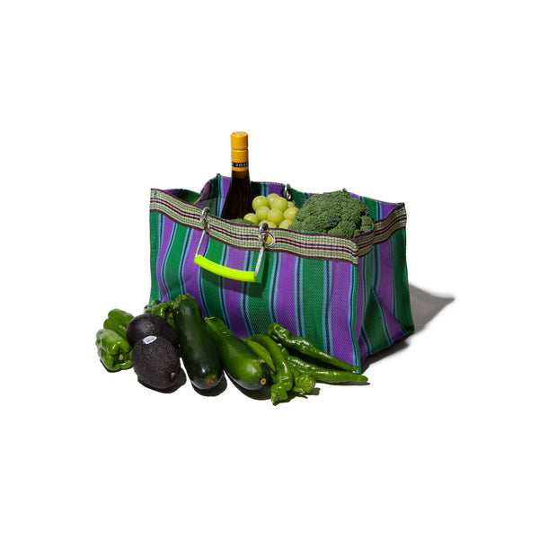 Recycled Plastic Stripe Bag / Wide