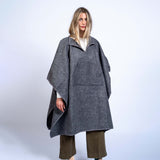 Felted Blanket Poncho - Grey
